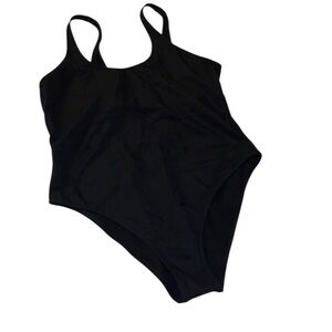 Swimsuits For All Black Sexy High Leg One Piece NWT
